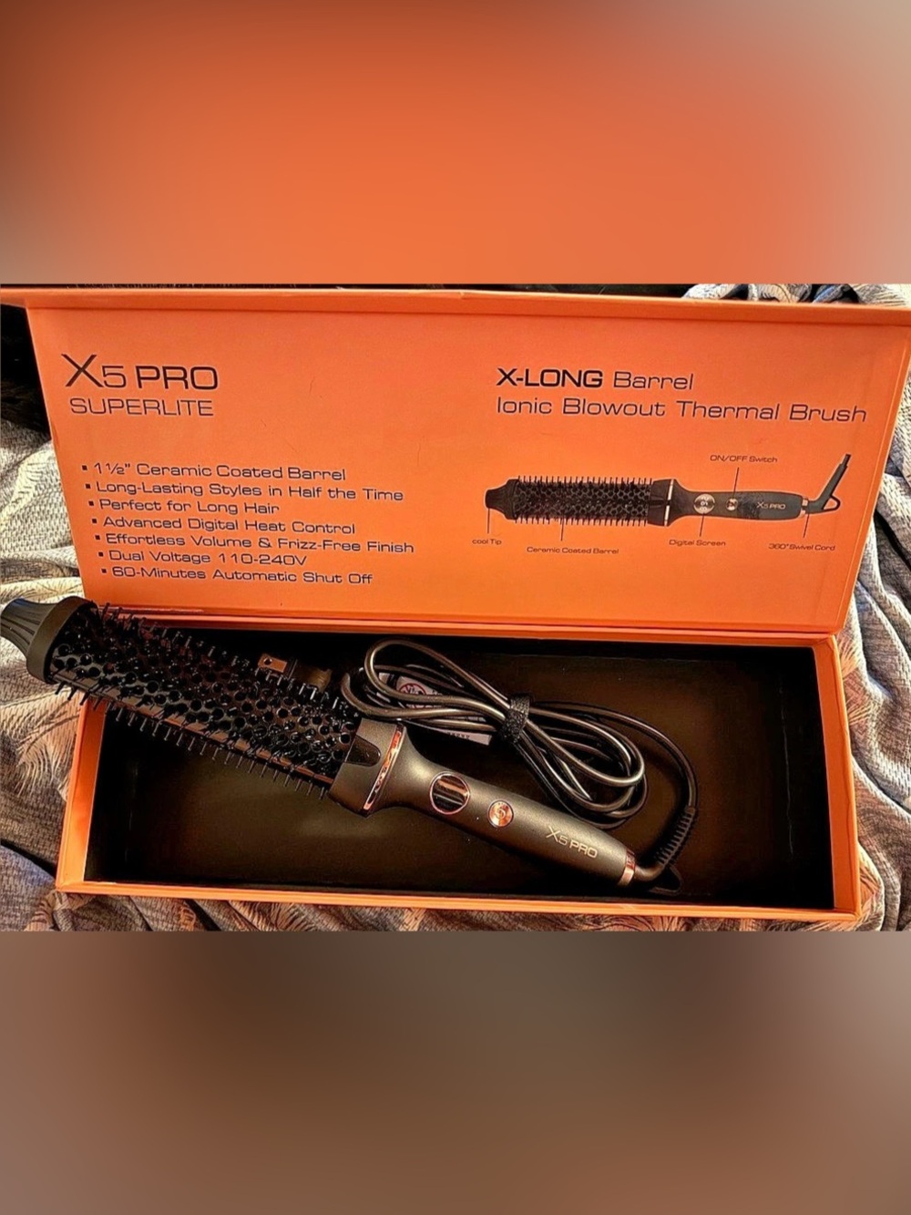 X5 PRO X-Long Barrel Ionic Blowout Thermal Brush